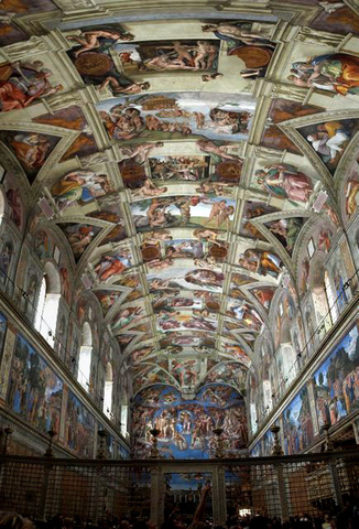 Sistine Chapel Ceiling painted by: Michelangelo