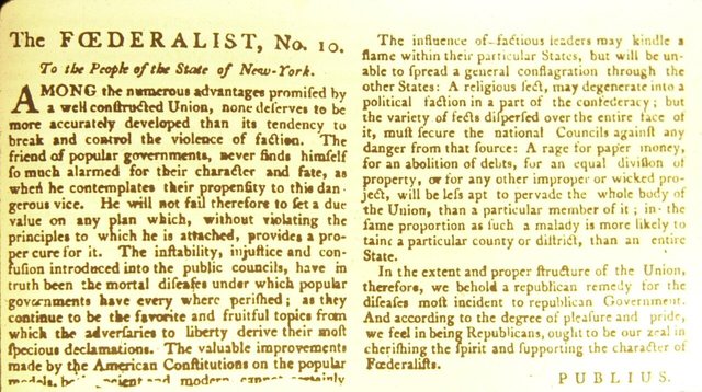 Federalist Paper No. 10