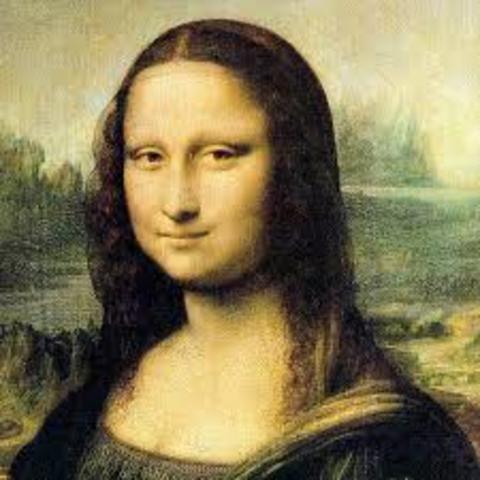 Leonardo da vinci paints Mona Lisa