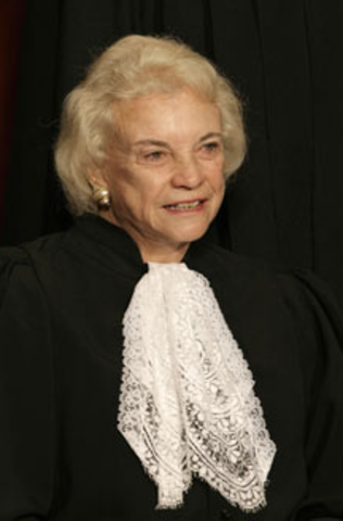 Sandra Day O’Connor, designated by President Reagan, became the first woman to be on the Supreme Court.