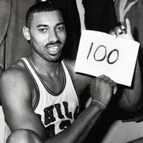 Wilt scores 100 points in one game