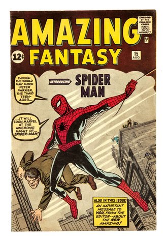 Amazing Fantasy #15 feautres the first appearance of Spider-Man