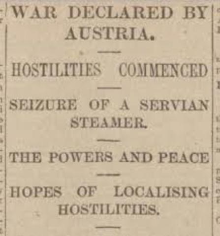 Austria-Hungary declares war on Russia