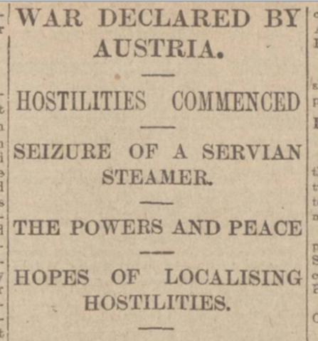 Austria declares war on Serbia