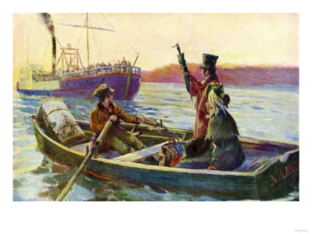 French explorer Rene-Robert Cavelier, Sieur de La Salle, looking for the mouth of the Mississippi River