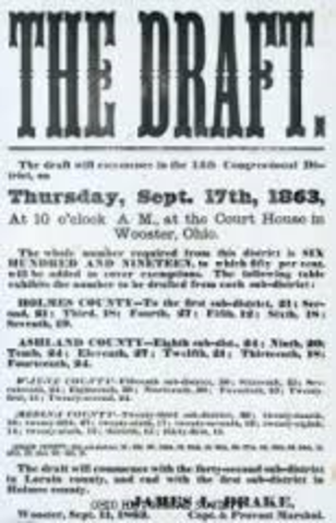 The Draft Law of 1863 is enacted during the Civil War.
