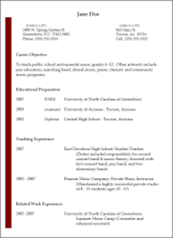 created my first resume