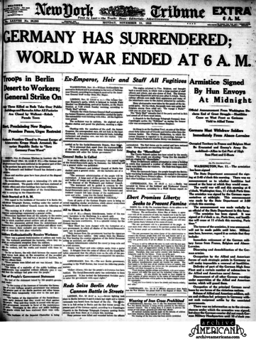 Germany surrenders ends WWI