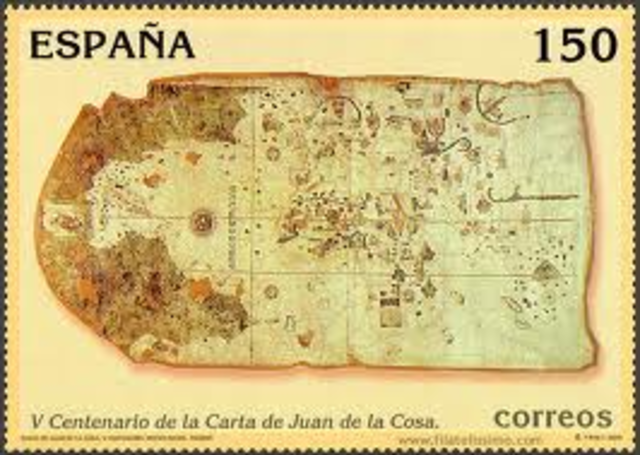 Juan de la Cosa se termina su primer mapa de las Américas