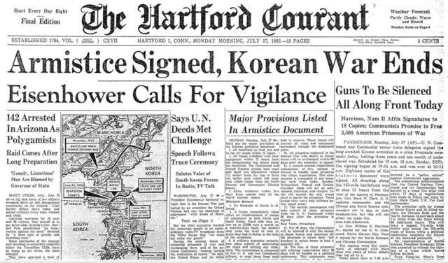 Korean War ends