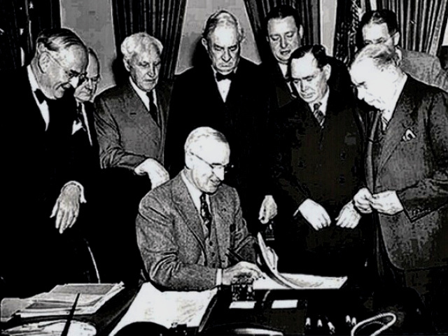 Marshall Plan is signed into effect