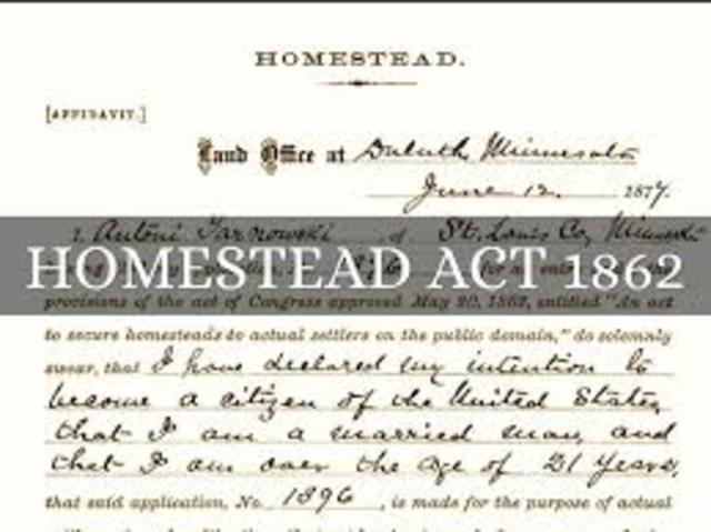 Homestead act of 1862