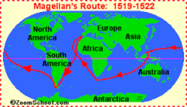 Magellan starts his "around the world" trip