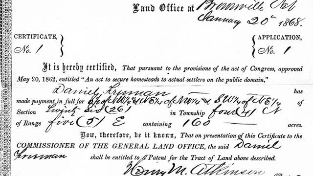 Homestead Act of 1862