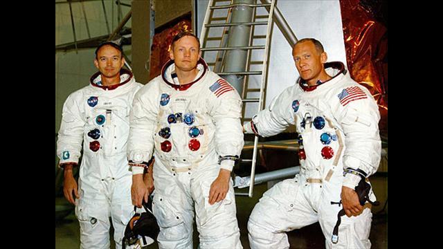 Neil Armstrong, Edwin "Buzz" Aldrin, and Micheal Collins set off on the Apollo 11 space mission