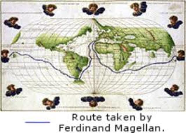 Magellan starts his "around the world" trip