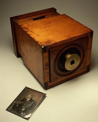 Louis Daguerre's first daguerreotype, first image that did not fade away and only needed 30 minutes of light exposure.
