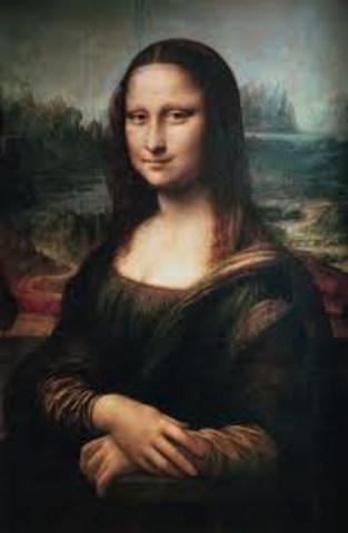 Da Vinci paints the "Mona Lisa"