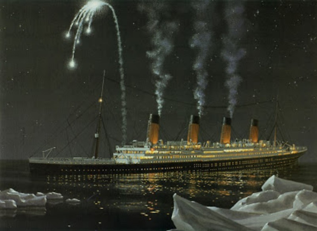Titanic shoots flares