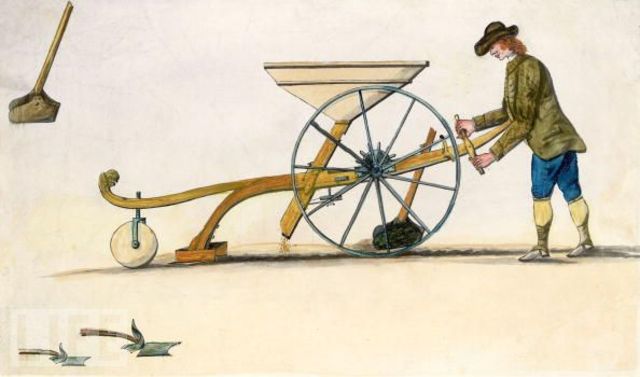 Primera máquina sembradora