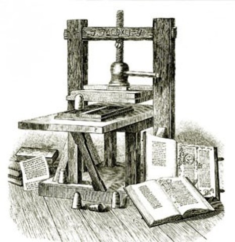 Gutenberg crea la imprenta de tipos móviles
