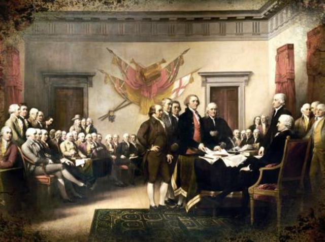 Declaration of Independance approved and presented