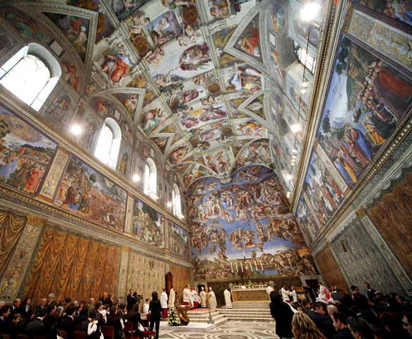 Michelangelo begins painting the Sistine Chapel