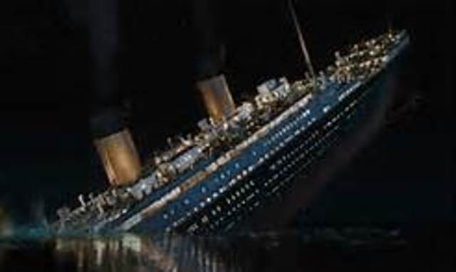The Titanic being sunk