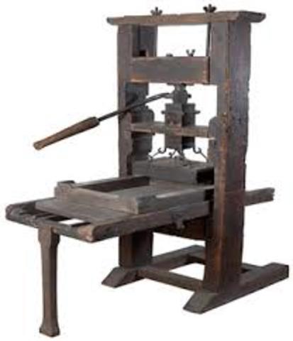 2- La creación de la imprenta de tipos móviles por Johann Gutenberg.