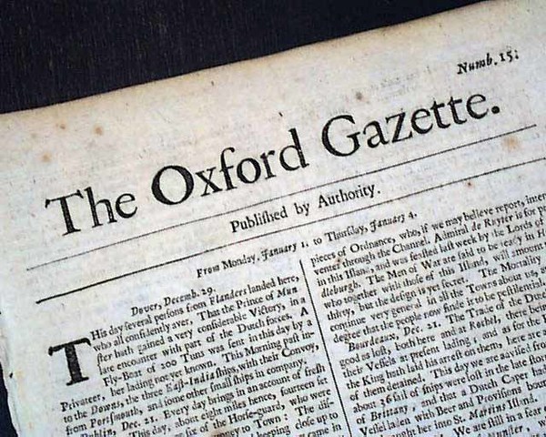 The first English Newspaper created