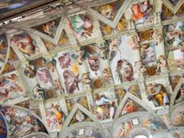 Michelangelo begins painting Sistine Chapel