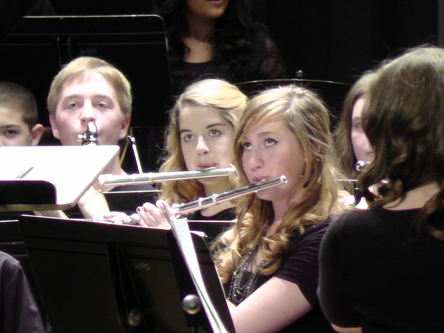Toque en un concierto con el banda en 2014. Era primavera y era fresco. Un cancion popular era 'Happy.' La banda tocaba la musica de Aaron Copeland.