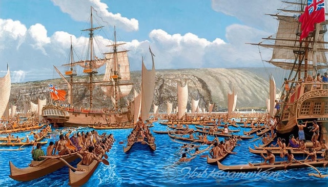 Captain Cook arrives to Hawaii