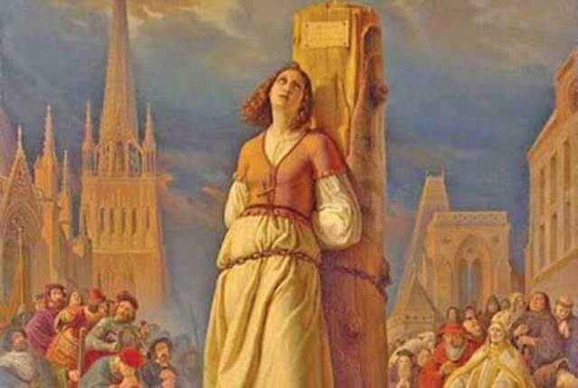 Joan of Ark burned at stake