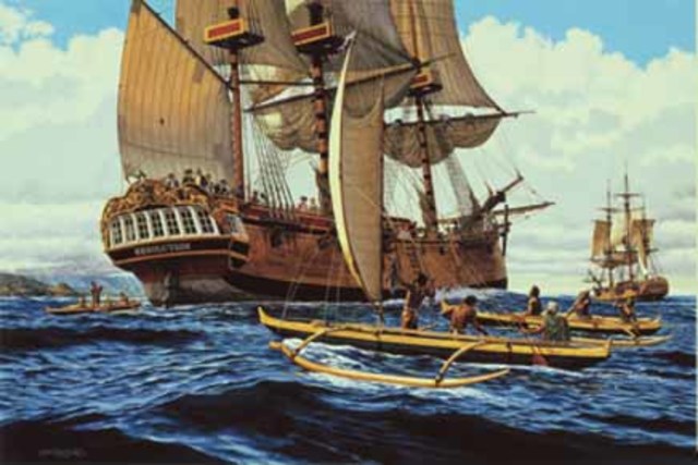 Captain Cooks Arrival To Hawaii