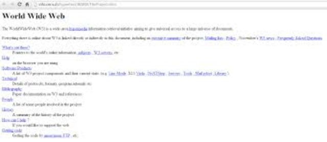 First Web page created 1991