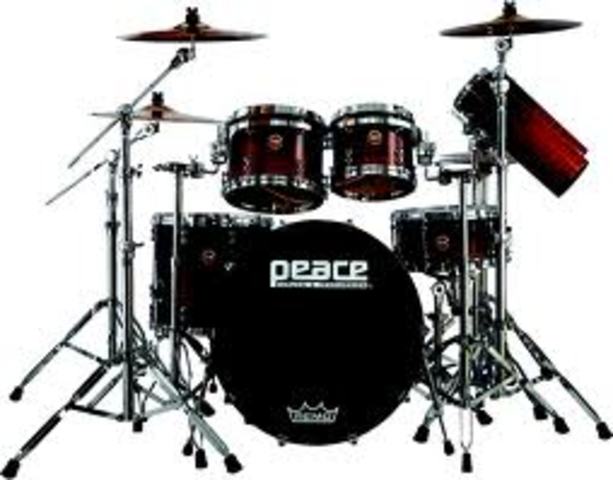 Plays drums for the first time