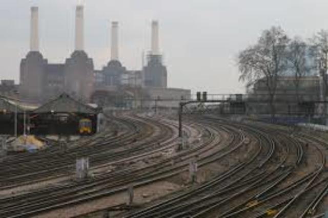 Industry buildings behind the Railroads