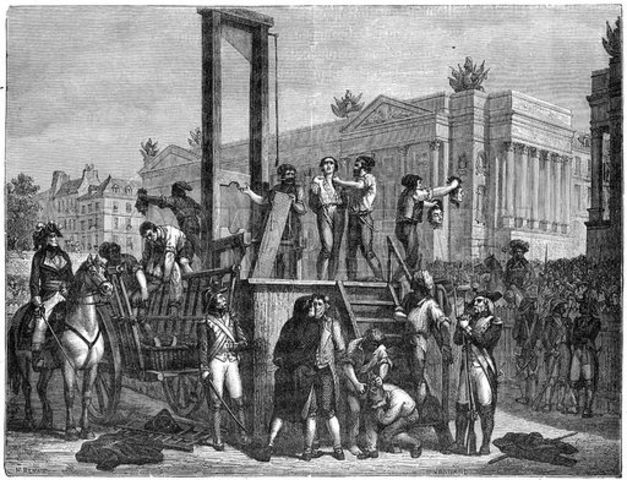 Robespierre is deposed, arrested and executed - end of Reign of Terror