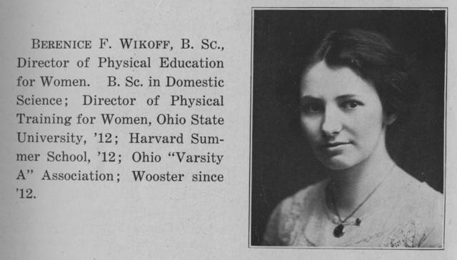 Berenice F. Wikoff, Director of Physical Education for Women