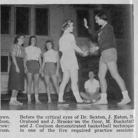 Basketball Practice Session with Dr. Sexton, 1953-54