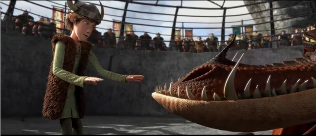 Hiccup refuses to kill a dragon in front of the vikings