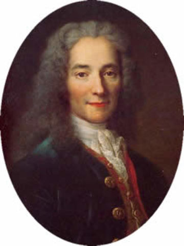 Voltaire critico del absolutismo  y de los privilegios de la iglesia y la nobleza.