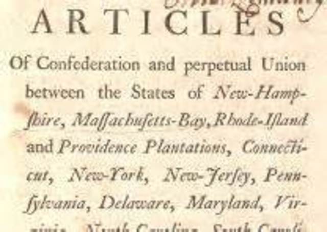 Articles of Confederation and the problems that led to the need of Constitution.