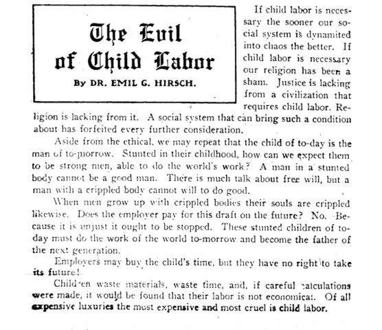 The Evils of Child Labor