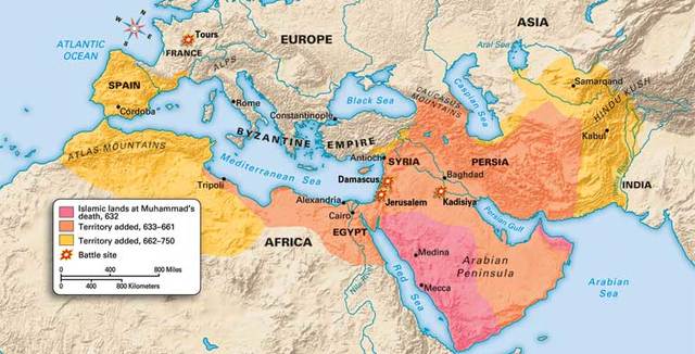 islamic conquests parts of the byzantine territory