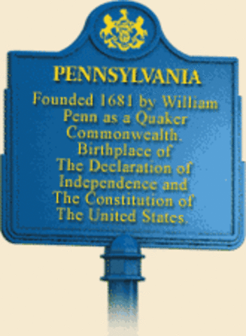 Founding of Pennsylvania (William Penn died imprisoned and in debt as a broken man) (Middle colony)