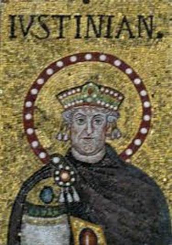 Justinian becomes emporer of the Byzantines