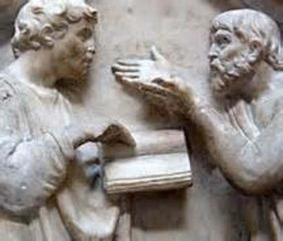 Aristotle attends the school of Plato