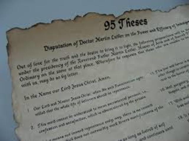 Martin Luther posts 95 Theses